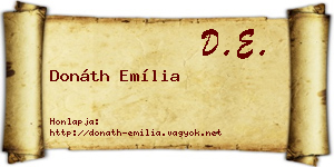 Donáth Emília névjegykártya